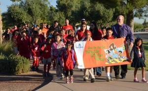 Group in walking school bus